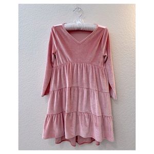 Girls Old Navy pink velvet dress.  Size 5.